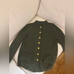 Military Green Ralph Lauren Sweater with Gold Buttons